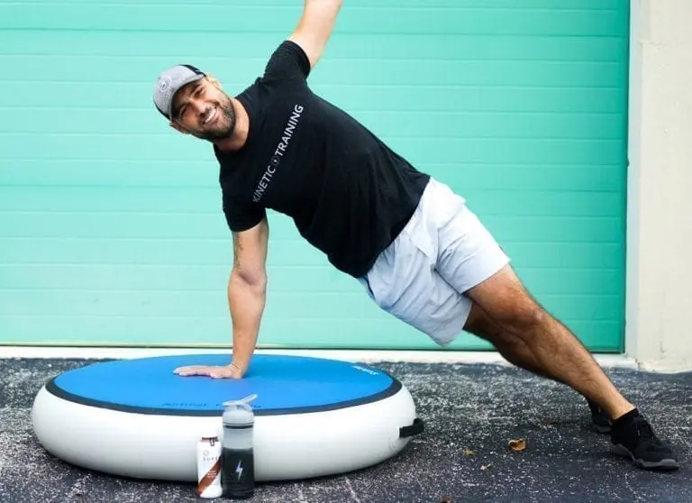 Man exercising on AirSpot outside